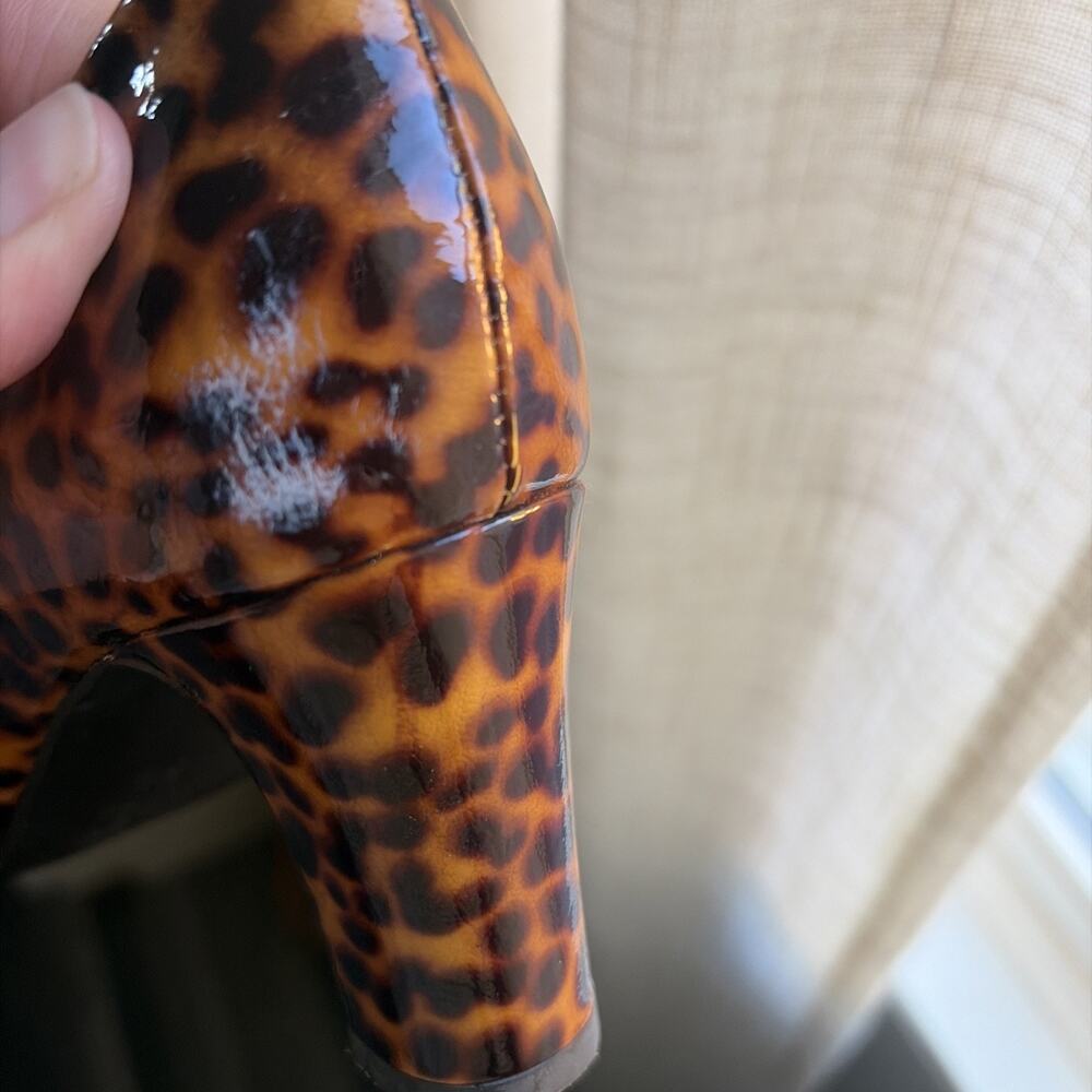 J. Crew Leopard Print Patent Leather Heels Pumps 5.5 Made in Italy Unique Preppy - Picture 14 of 15